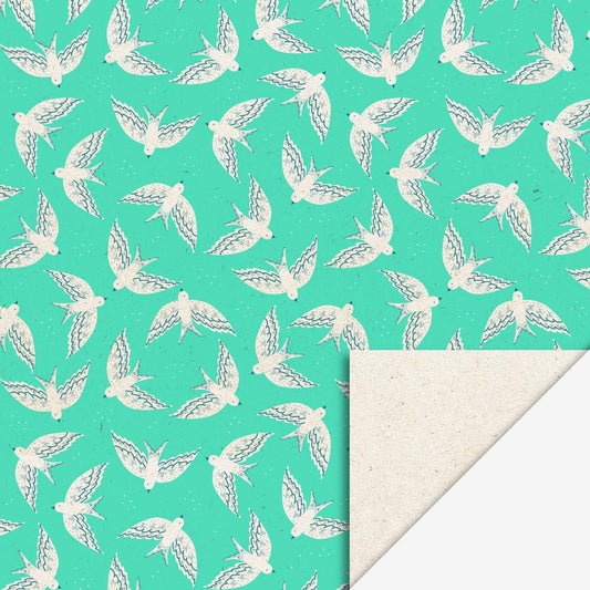 Papier cadeau : 1 rouleau oiseau