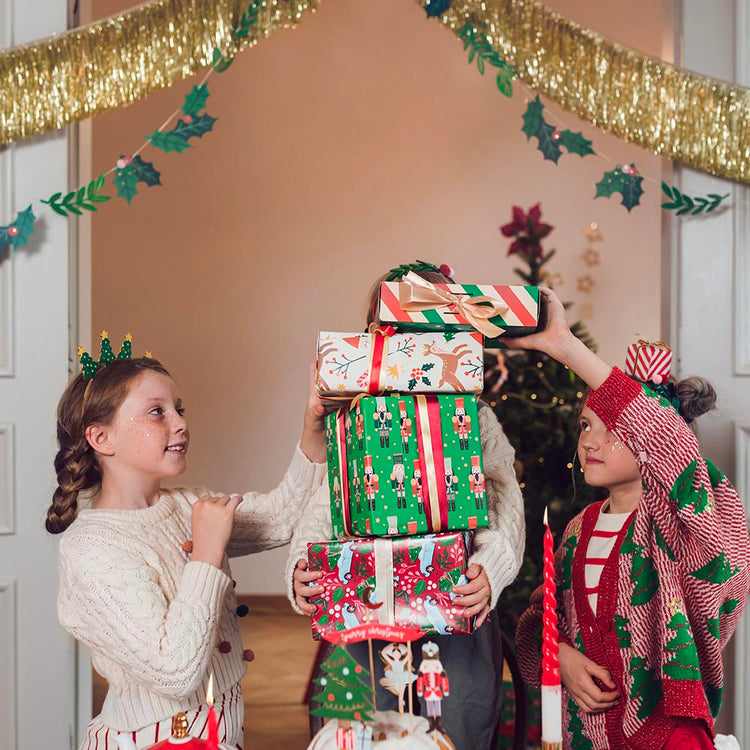 Rouleau de papier cadeau Joyeux Noël : emballage cadeau chic