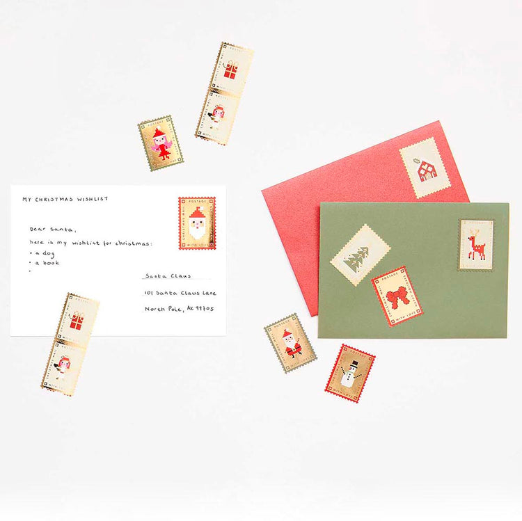 1 rouleau de faux timbres de Noël parfait pour cadeaux