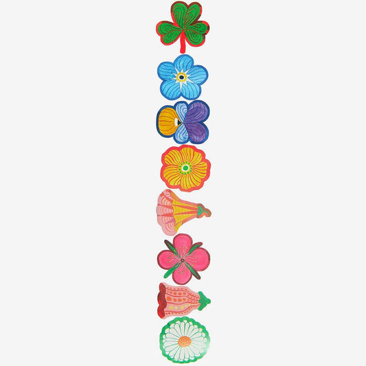 Autocollants fleuris à offrir lors d’un goûter de printemps