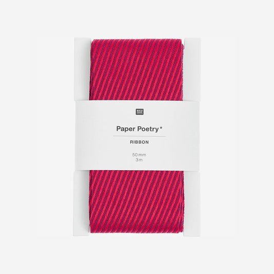 Ruban diagonales bordeaux et rouges : décoration cadeaux de Noël