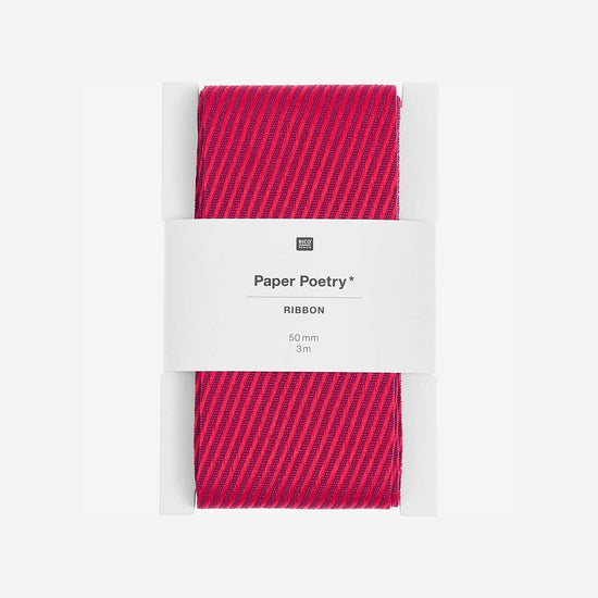 Ruban diagonales bordeaux et rouges : décoration cadeaux de Noël