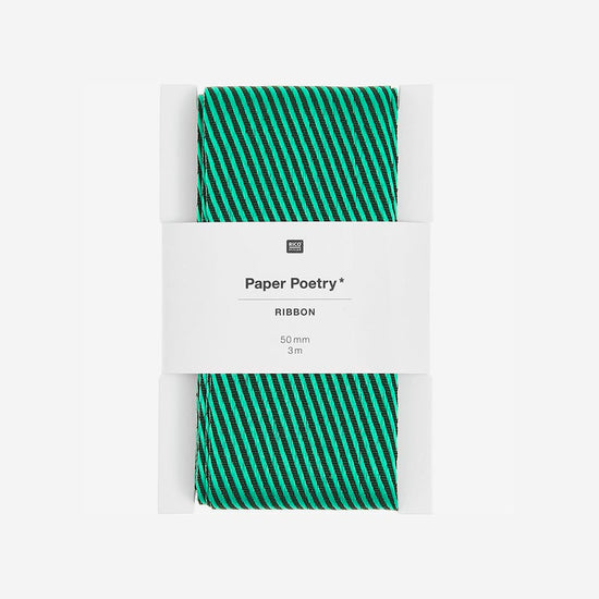 Ruban diagonales vertes : décoration cadeaux de Noël