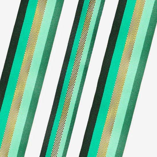 Ruban multi-rayures vert : décoration cadeau anniversaire