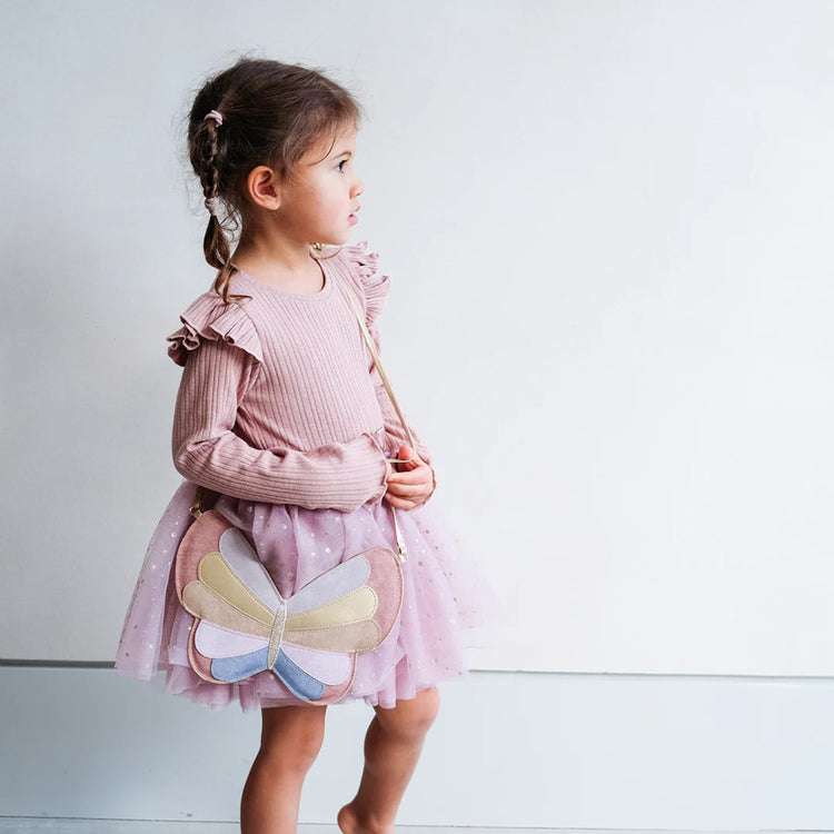 Accessoire mode enfant : sac à bandoulière en forme de papillon