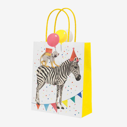 8 sacs cadeau safari festif à remplir de petits cadeaux invités