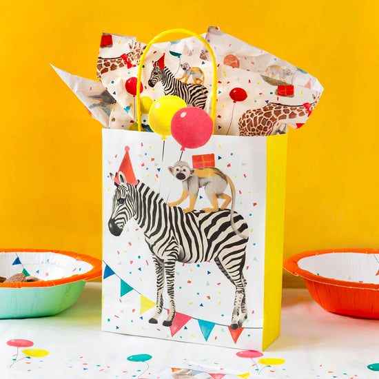 8 bols en carton safari festif pour deco de table anniversaire