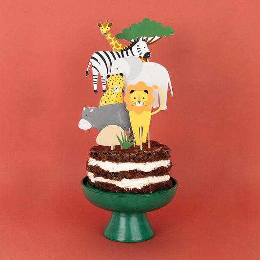 8 safari toppers - Birthday and baby shower decoration