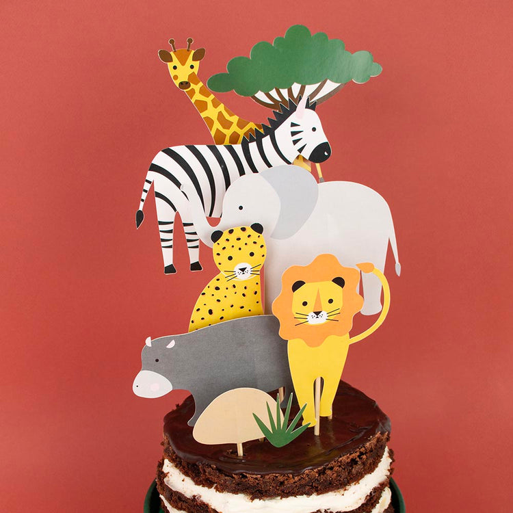 Toppers safari pour gâteau - Accessoires fête enfantine