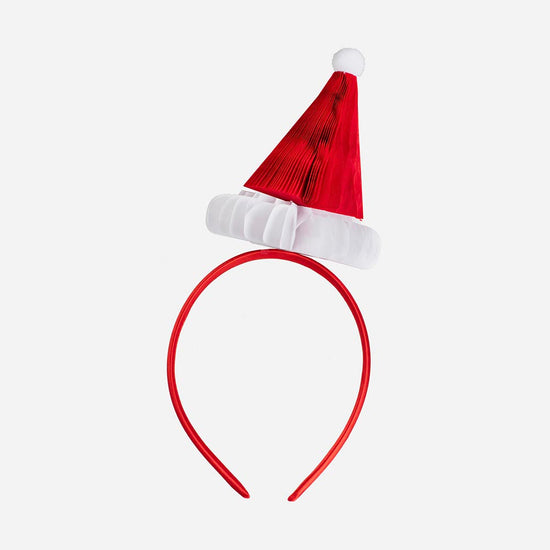 Serre-tête chapeau de Noël alvéolé : accessoire photobooth