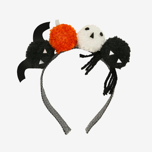 1 serre-tête pompons d'Halloween : accessoire deguisement enfant