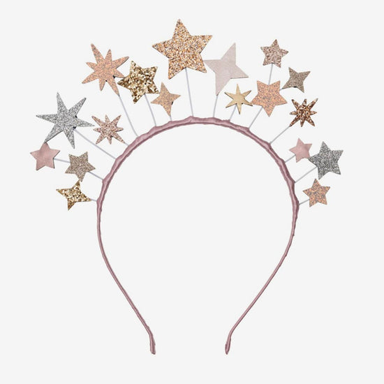 serre-tête étoiles dorées déguisement de fête 