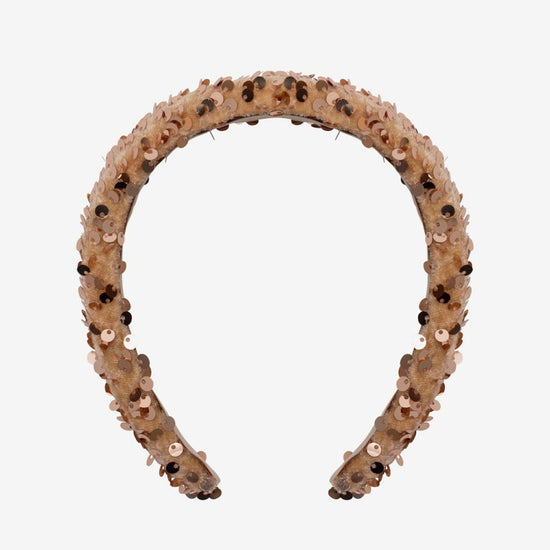 Serre-tête sequins doré : idée cadeau anniversaire enfant