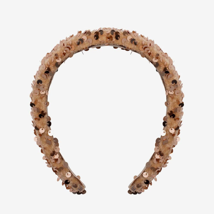 Serre-tête sequins doré : idée cadeau anniversaire enfant