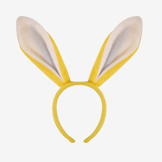 Serre-tête oreilles de lapin jaune, accessoire rigolo de Pâques