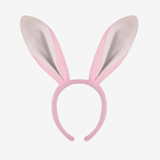 Serre-tête oreilles de lapin rose, accessoire rigolo de Pâques