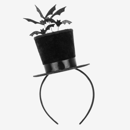serre-tête haut-de-forme et chauves-souris pour une soirée d' halloween enfants un bon ou un sort