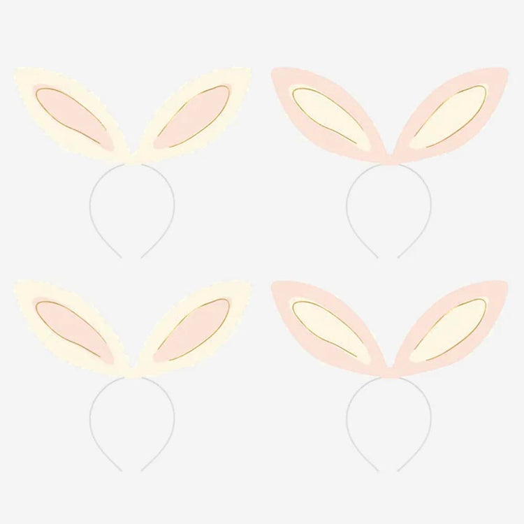 4 Serre-têtes oreilles de lapin : cadeau anniversaire enfant