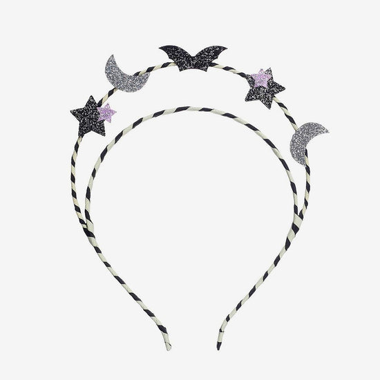 Serre-tête chauve souris à paillettes : déguisement enfant Halloween