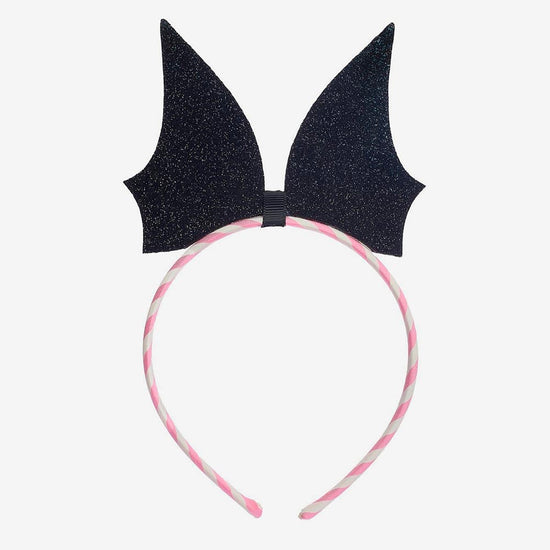 Serre-tête chauve souris noire : accessoire déguisement Halloween enfant