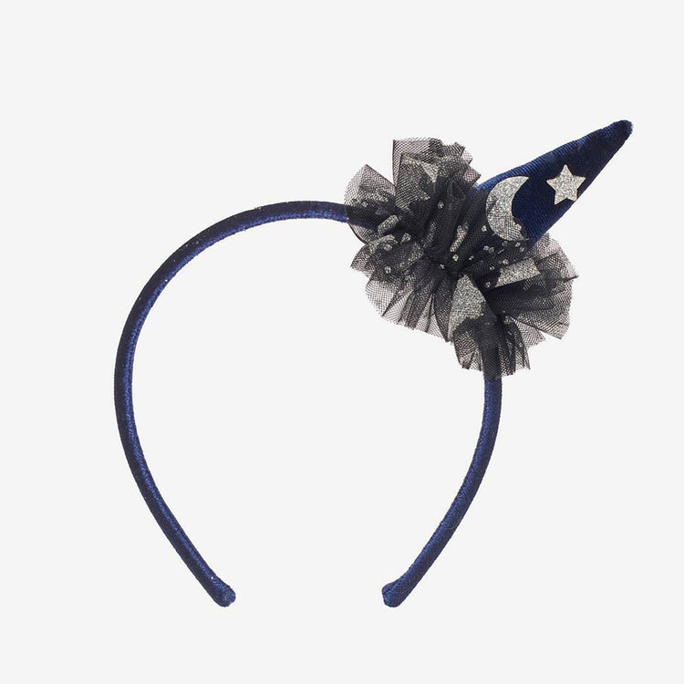 Serre-tête sorcière en velours : déguisement enfant Halloween