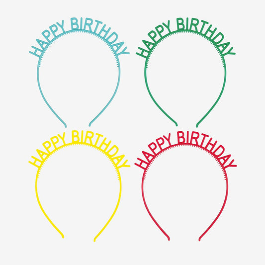 Serre-têtes Happy Birthday multicolore : accessoire fête cheveux