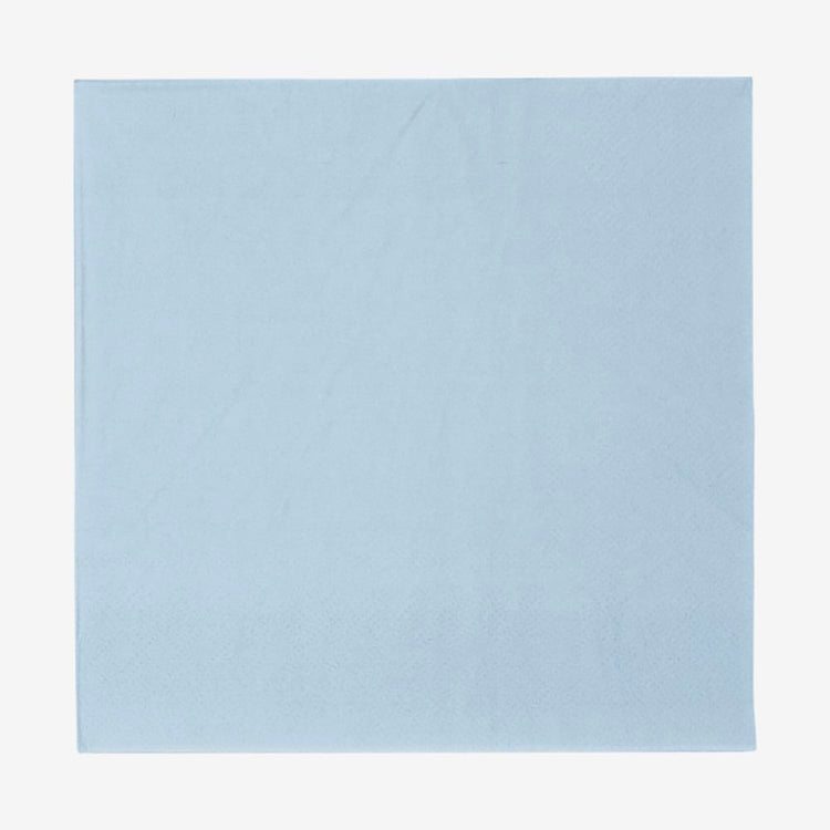 20 serviettes en papier ecofriendly bleu : deco de table baby shower