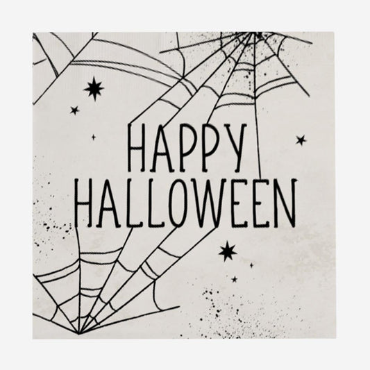 16 serviettes en papier Happy Halloween : deco de table halloween