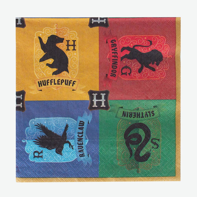 16 serviettes en papier Poudlard : deco de table Harry Potter