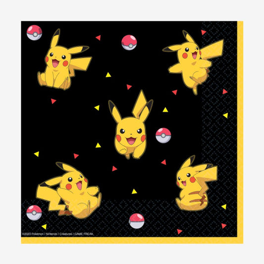 16 Serviettes en papier Pokémon : deco de table anniversaire garcon