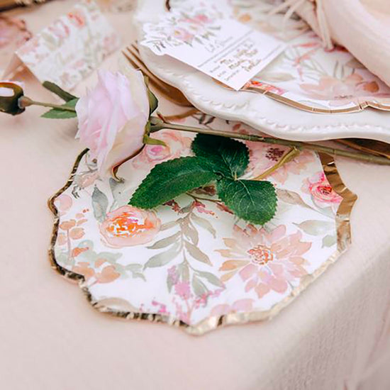 16 serviettes en papier fleurs pastel : deco bapteme enfant