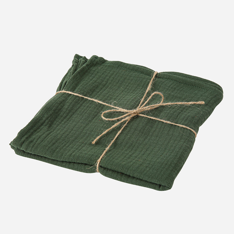 4 serviettes en gaze de vert anglais : decoration de table originale