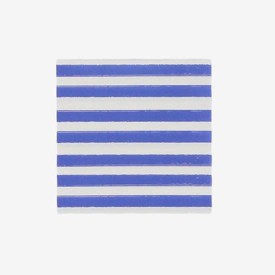 Serviettes rayées bleues pour anniversaire marin