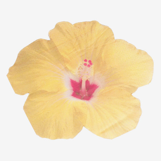 Serviettes papier fleur tropicale : deco anniversaire Vaiana