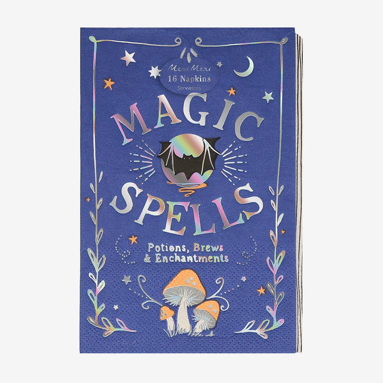 Serviettes en papier grimoire magique : deco table Harry Potter