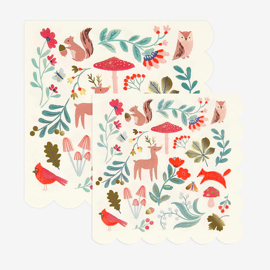 Serviettes En Papier Motif "Magie D'Automne" - Lot De 20 - 33x33 Cm - 3 Couches - Fabriqué En Allemagne