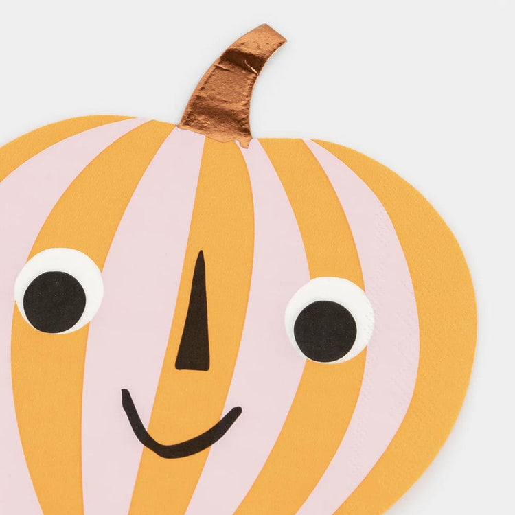 Halloween : serviette papier citrouille imprimé visage souriant