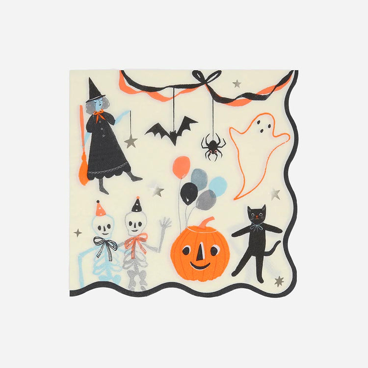 16 serviettes en papier funny Halloween : deco de table halloween