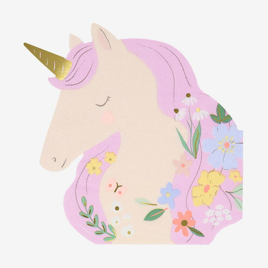 16 serviettes licorne poétique, une touche enchantée pour vos tables