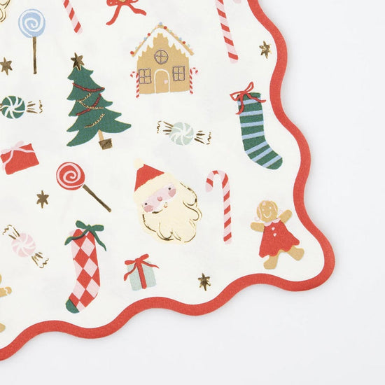 16 serviettes de Noël pour une décoration de table chaleureuse