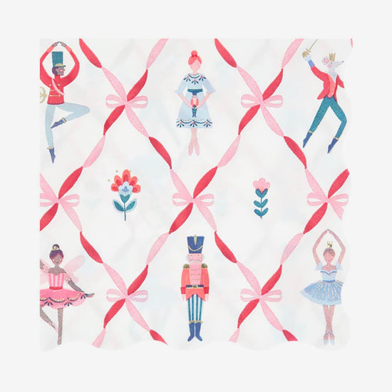 16 serviettes en papier casse-noisette meri meri pour décoration noël 