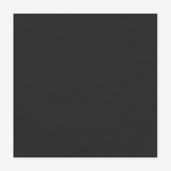 Serviettes noires pour anniversaire, mariage, baptême