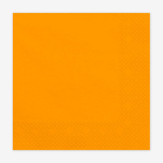 Serviettes orange pour anniversaire, mariage, baptême