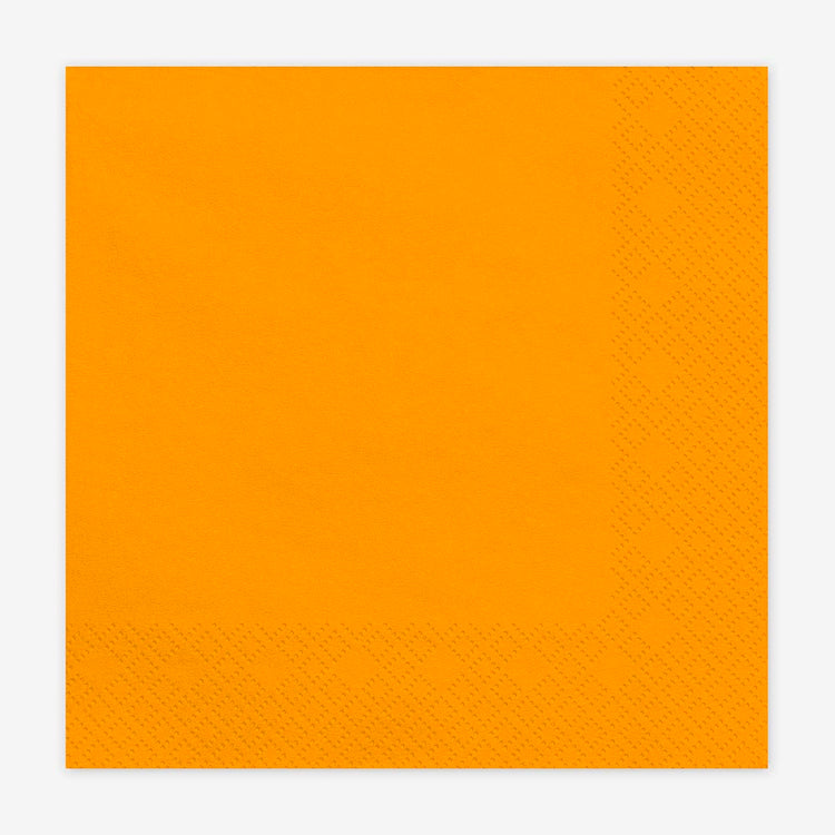 Serviettes orange pour anniversaire, mariage, baptême