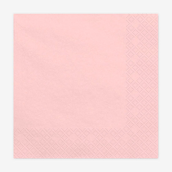 Serviettes rose clair pour anniversaire, mariage, baptême