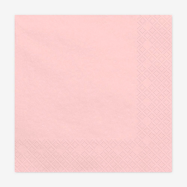 Serviettes rose clair pour anniversaire, mariage, baptême