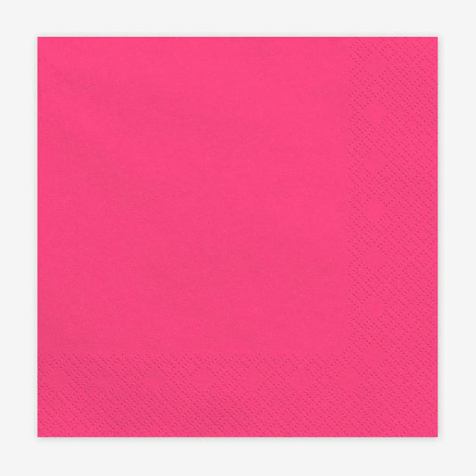 Serviettes rose foncé pour anniversaire, mariage, baptême