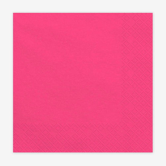 Serviettes rose foncé pour anniversaire, mariage, baptême