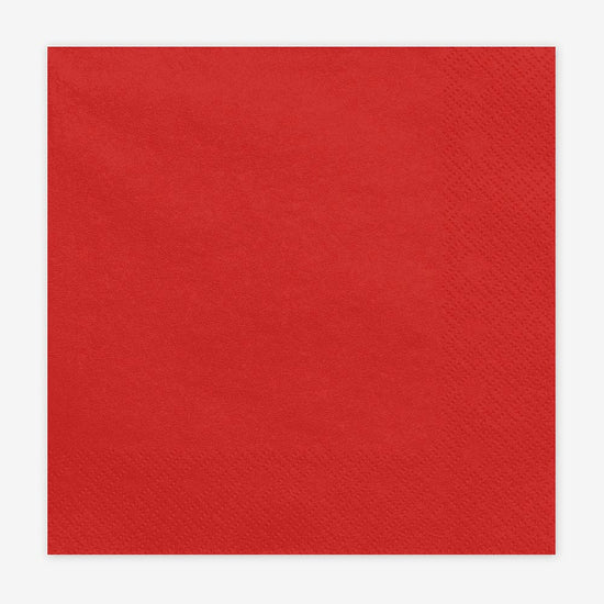 Serviettes en papier rouge foncé : table goûter anniversaire enfant 