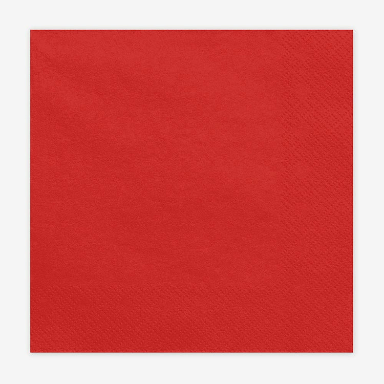 Serviettes en papier rouge foncé : table goûter anniversaire enfant 
